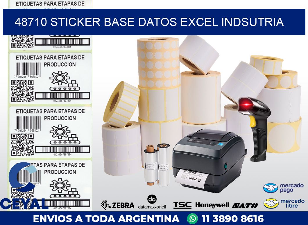 48710 sticker base datos excel indsutria