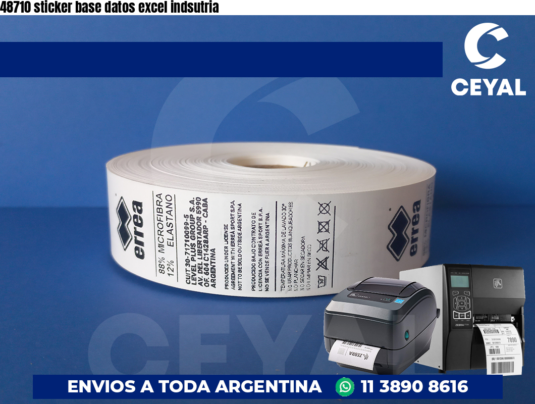 48710 sticker base datos excel indsutria