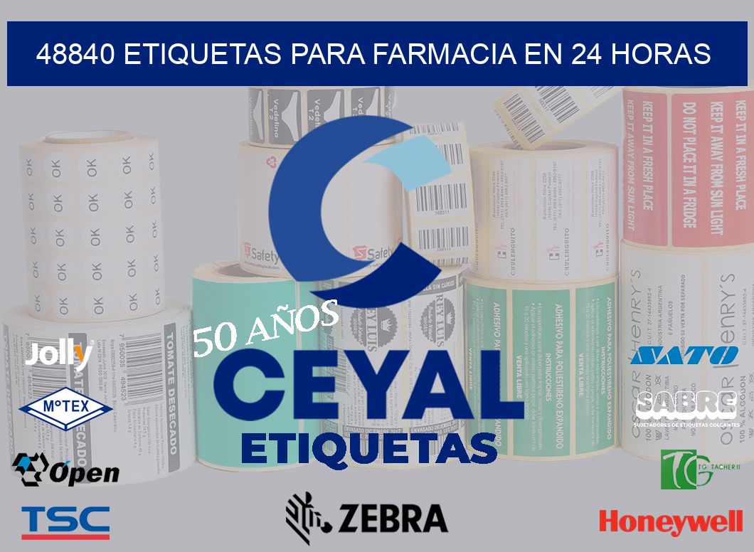 48840 ETIQUETAS PARA FARMACIA EN 24 HORAS