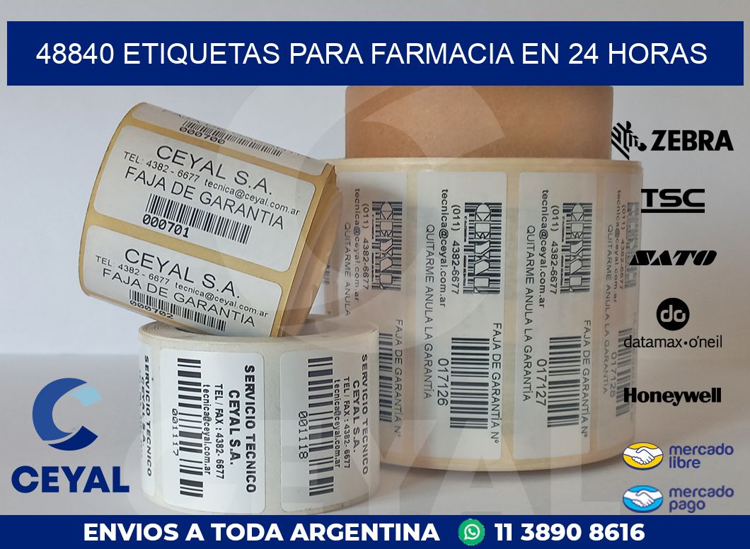 48840 ETIQUETAS PARA FARMACIA EN 24 HORAS