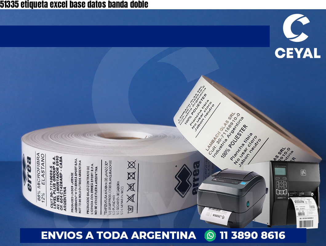 51335 etiqueta excel base datos banda doble