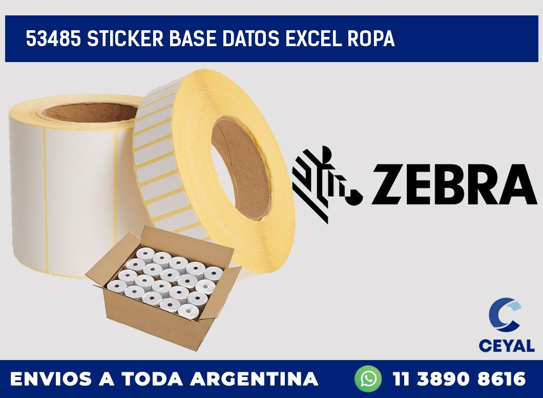 53485 sticker base datos excel ropa