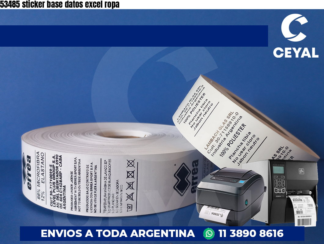 53485 sticker base datos excel ropa