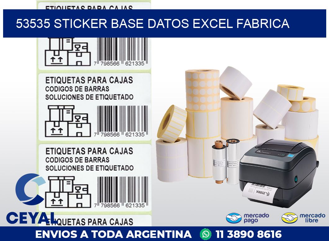 53535 sticker base datos excel fabrica