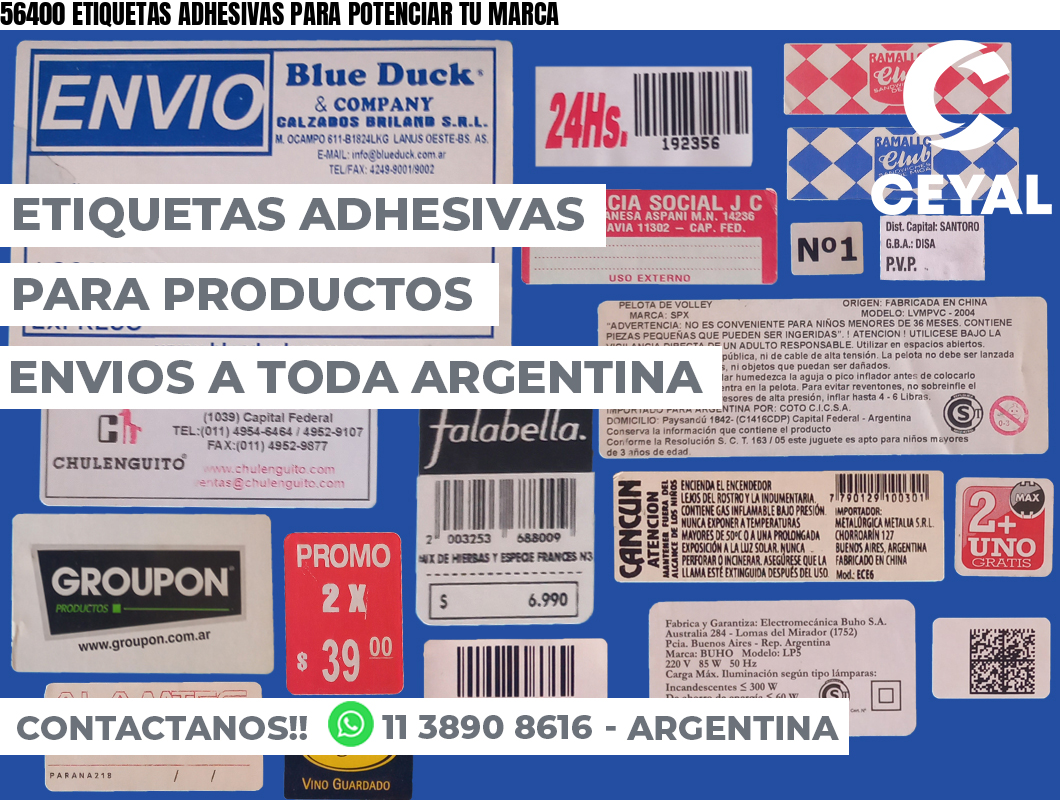56400 ETIQUETAS ADHESIVAS PARA POTENCIAR TU MARCA
