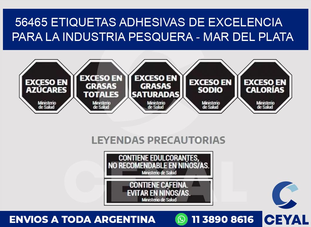 56465 ETIQUETAS ADHESIVAS DE EXCELENCIA PARA LA INDUSTRIA PESQUERA - MAR DEL PLATA