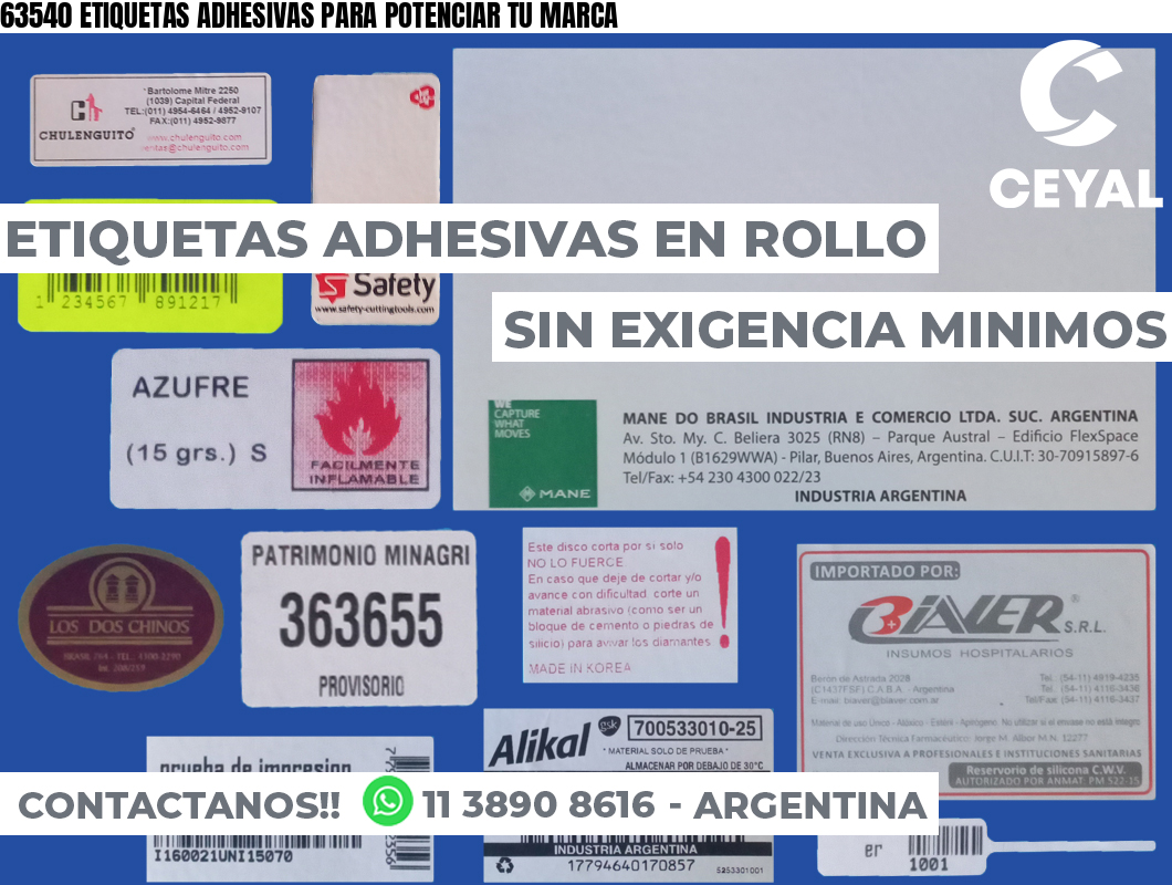 63540 ETIQUETAS ADHESIVAS PARA POTENCIAR TU MARCA