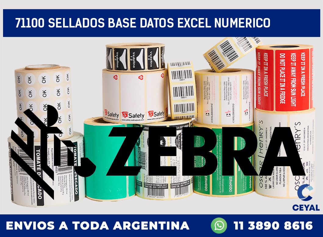 71100 sellados base datos excel numerico