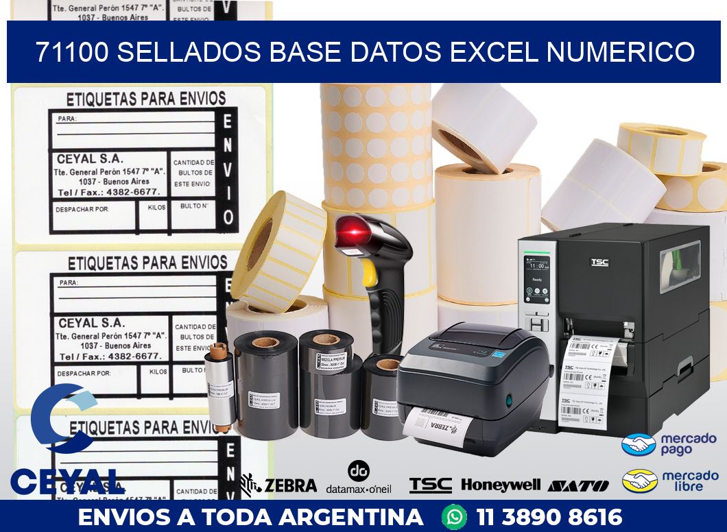 71100 sellados base datos excel numerico