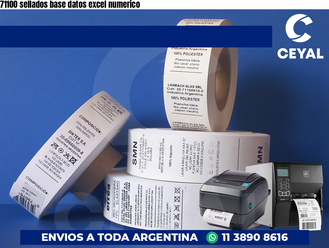 71100 sellados base datos excel numerico