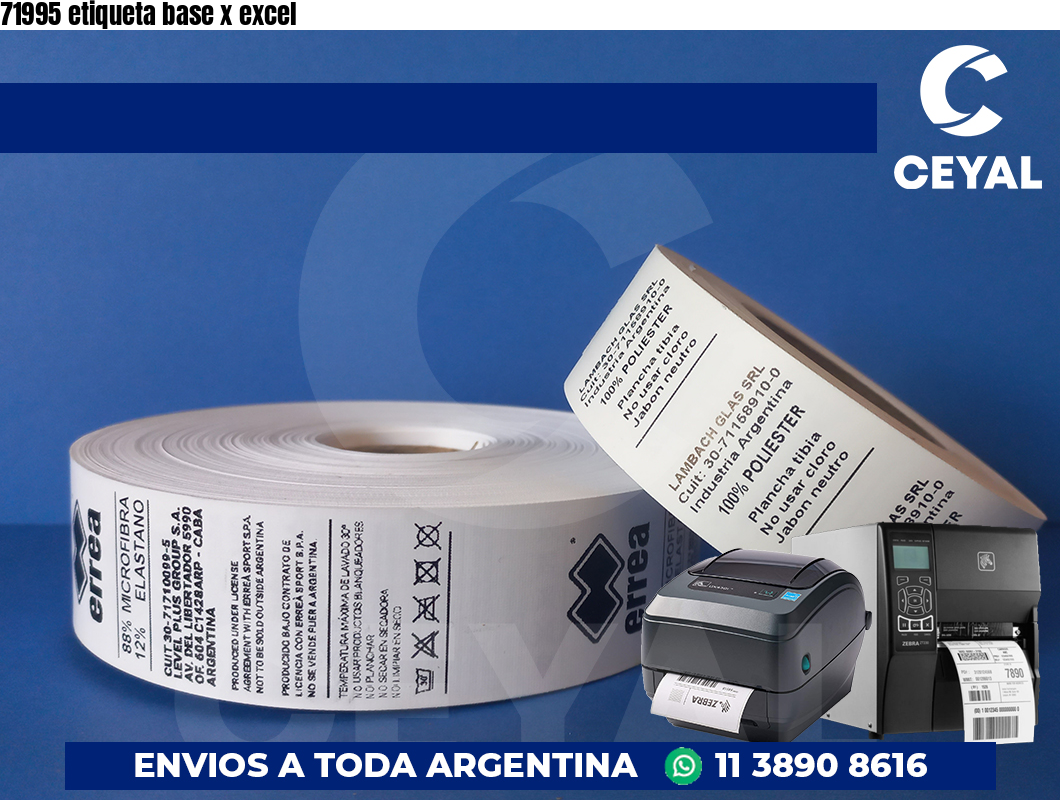 71995 etiqueta base x excel