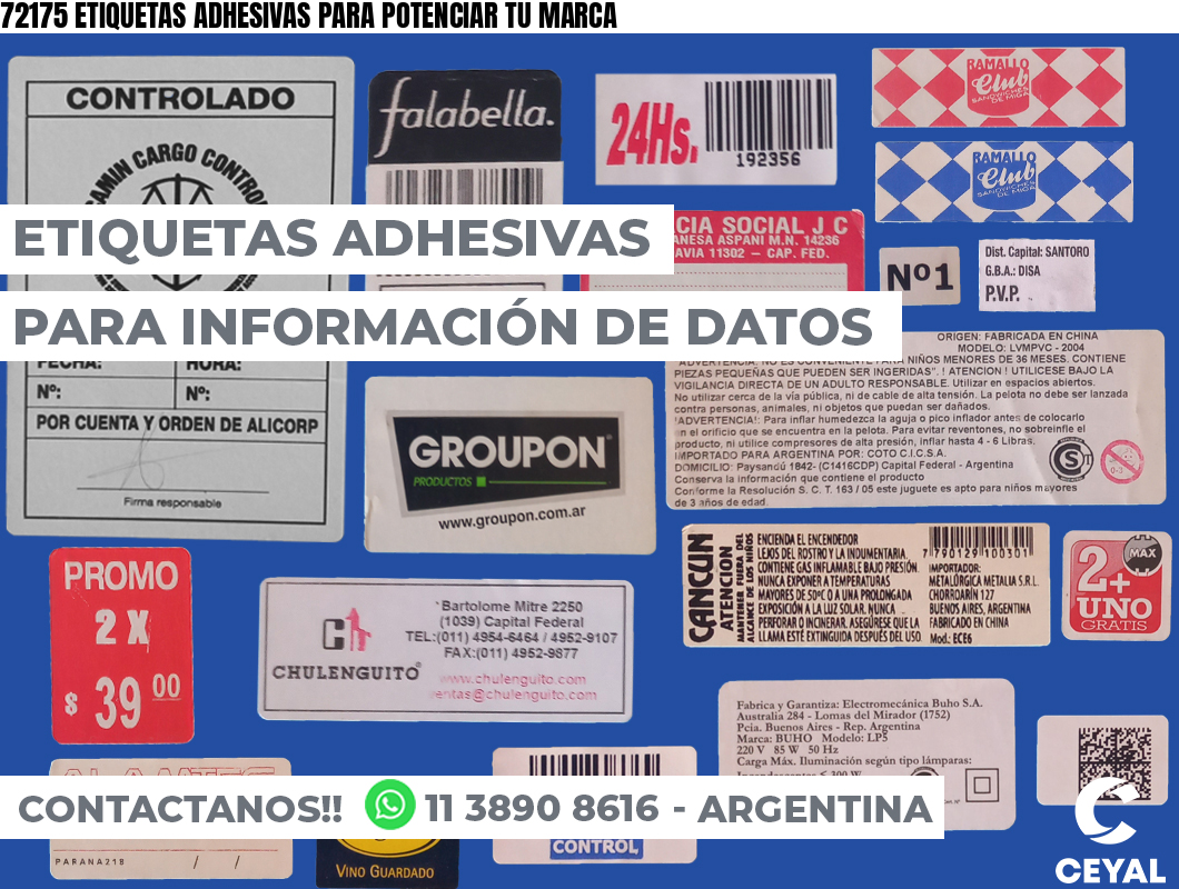 72175 ETIQUETAS ADHESIVAS PARA POTENCIAR TU MARCA