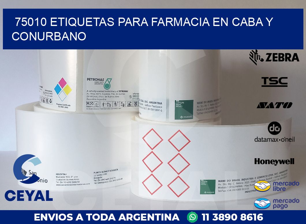 75010 ETIQUETAS PARA FARMACIA EN CABA Y CONURBANO