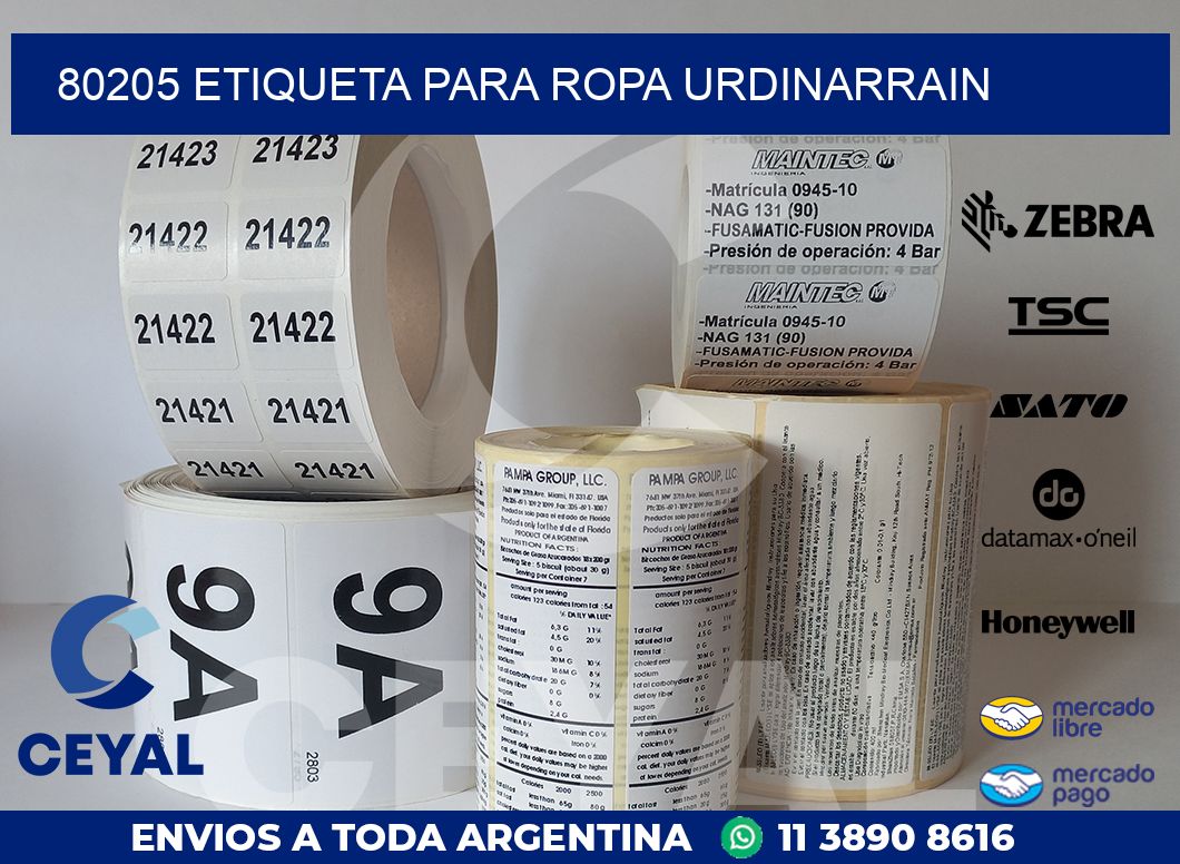 80205 ETIQUETA PARA ROPA URDINARRAIN