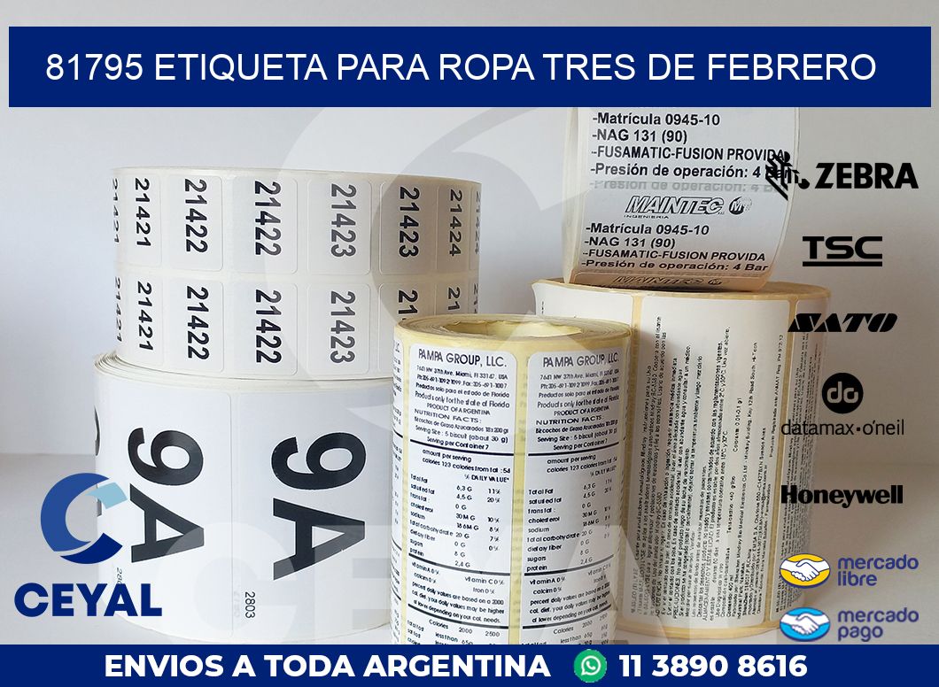 81795 ETIQUETA PARA ROPA TRES DE FEBRERO