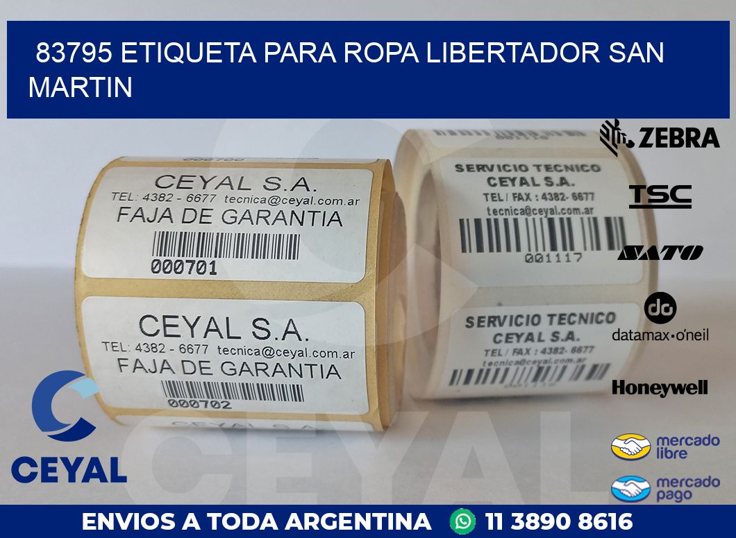 83795 ETIQUETA PARA ROPA LIBERTADOR SAN MARTIN