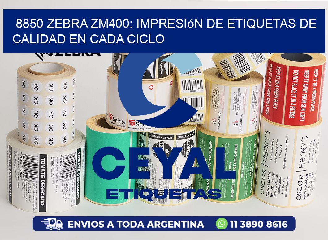 8850 Zebra ZM400: Impresión de Etiquetas de Calidad en Cada Ciclo