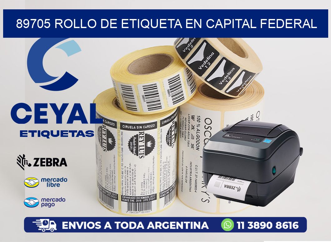 89705 ROLLO DE ETIQUETA EN CAPITAL FEDERAL