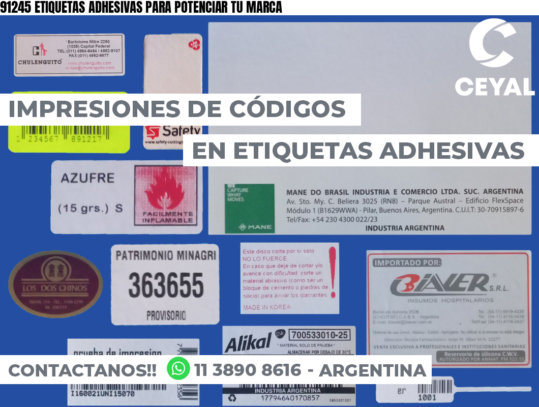 91245 ETIQUETAS ADHESIVAS PARA POTENCIAR TU MARCA