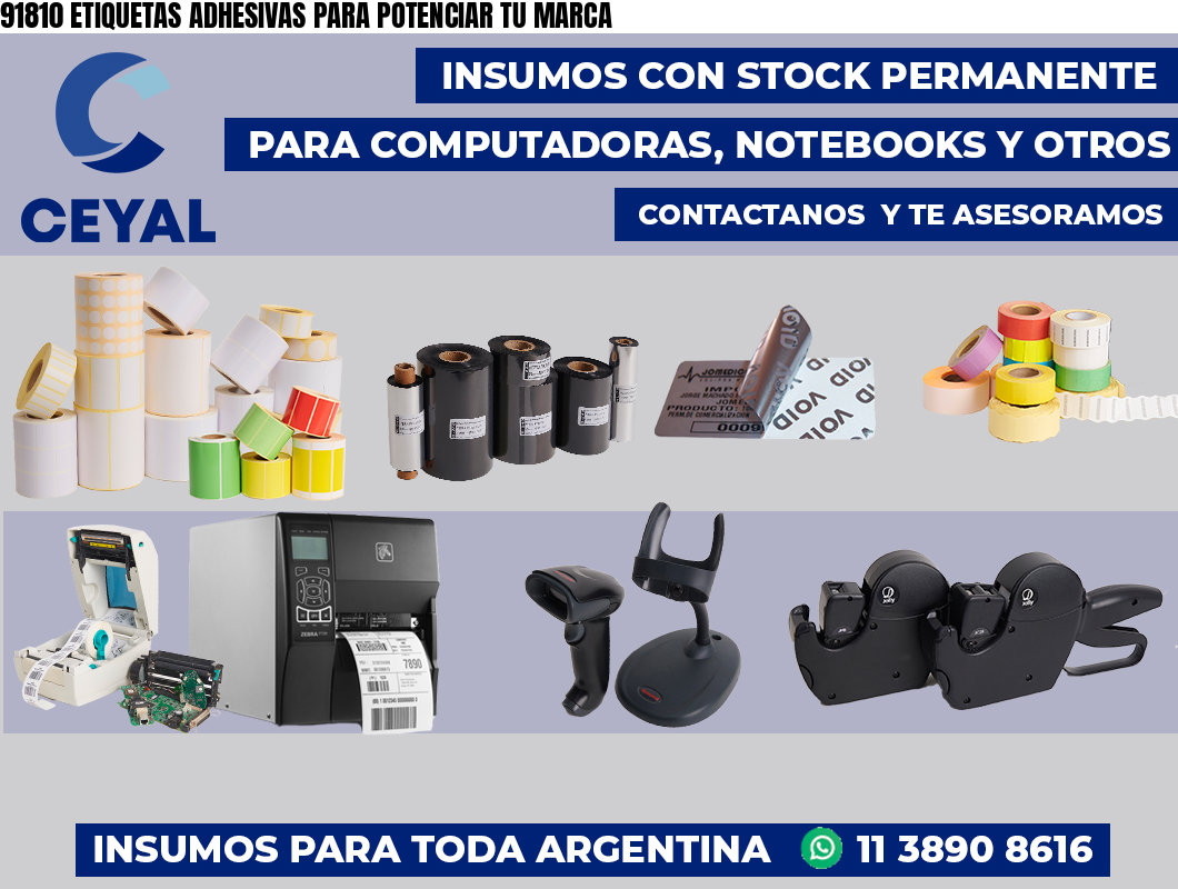 91810 ETIQUETAS ADHESIVAS PARA POTENCIAR TU MARCA