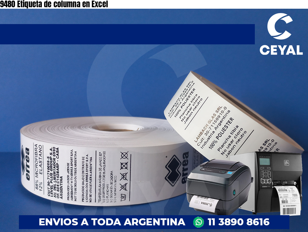9480 Etiqueta de columna en Excel