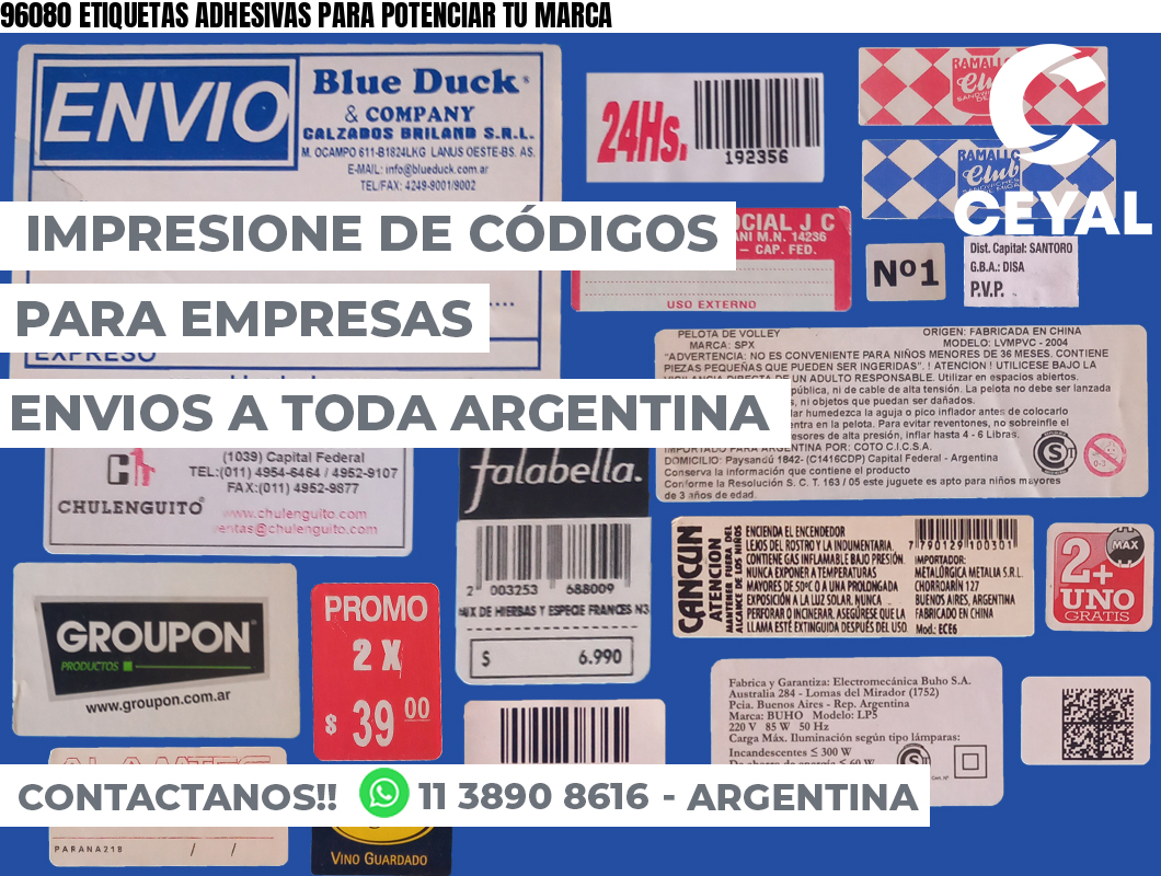 96080 ETIQUETAS ADHESIVAS PARA POTENCIAR TU MARCA