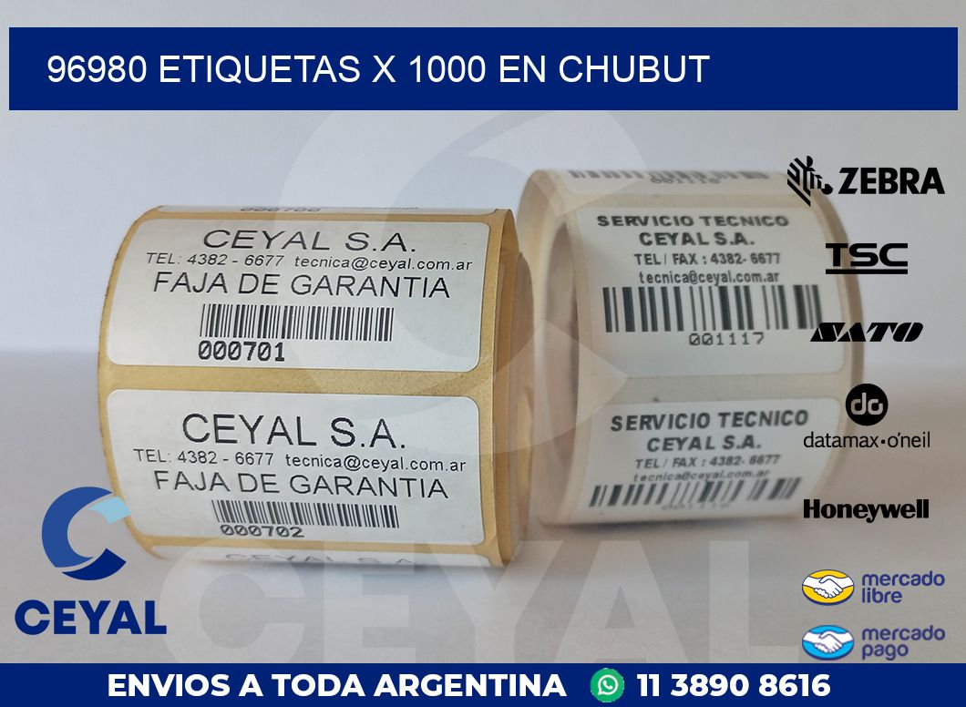 96980 ETIQUETAS X 1000 EN CHUBUT