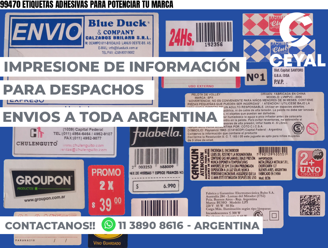 99470 ETIQUETAS ADHESIVAS PARA POTENCIAR TU MARCA