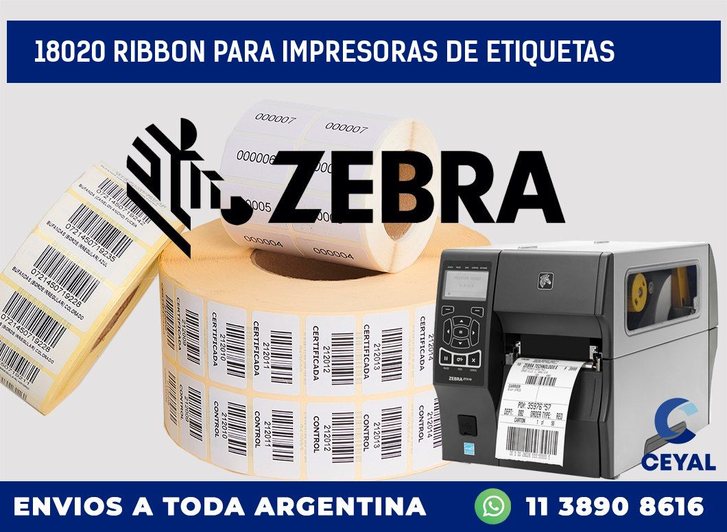 18020 RIBBON PARA IMPRESORAS DE ETIQUETAS