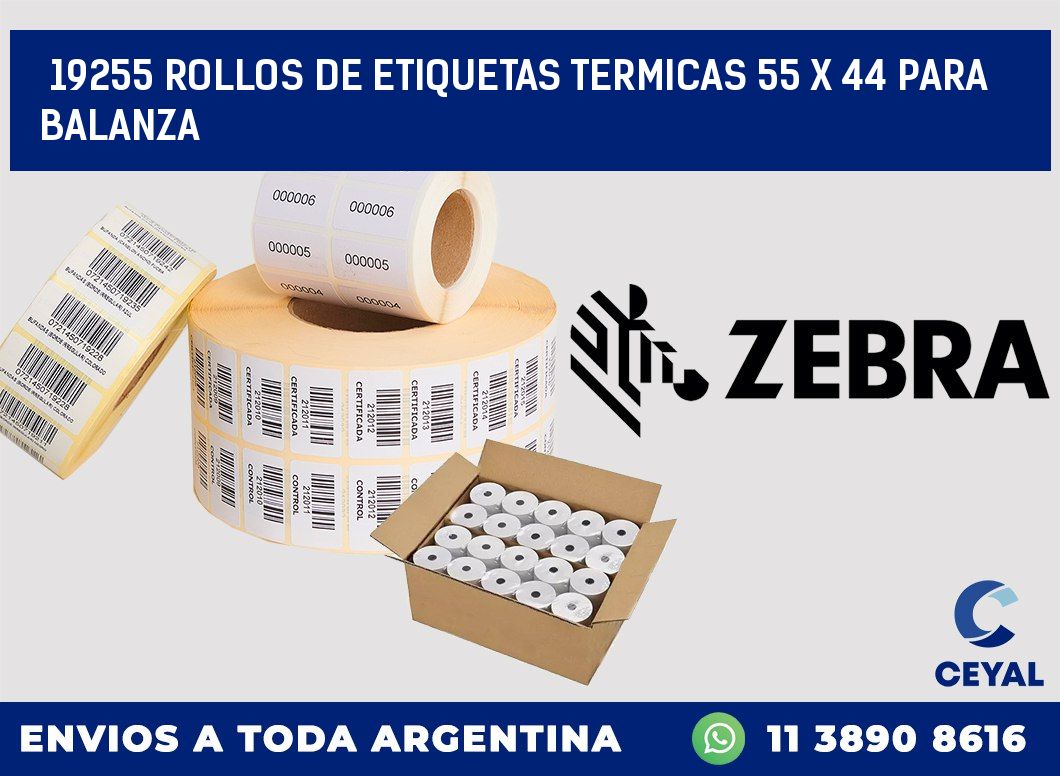 19255 ROLLOS DE ETIQUETAS TERMICAS 55 X 44 PARA BALANZA