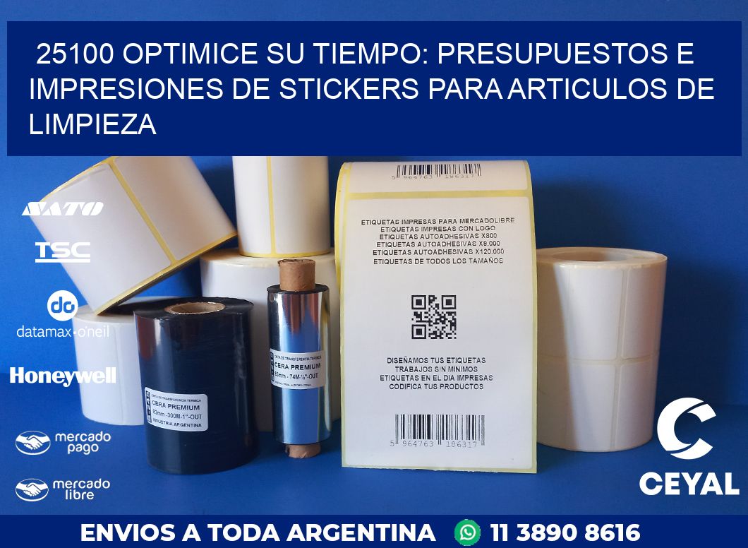 25100 OPTIMICE SU TIEMPO: PRESUPUESTOS E IMPRESIONES DE STICKERS PARA ARTICULOS DE LIMPIEZA
