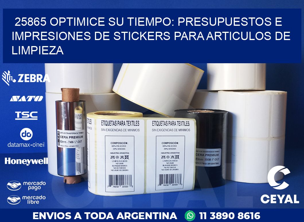 25865 OPTIMICE SU TIEMPO: PRESUPUESTOS E IMPRESIONES DE STICKERS PARA ARTICULOS DE LIMPIEZA