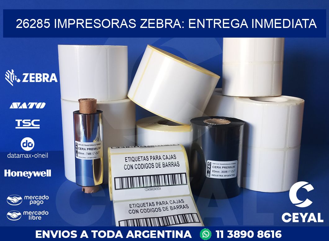 26285 IMPRESORAS ZEBRA: ENTREGA INMEDIATA