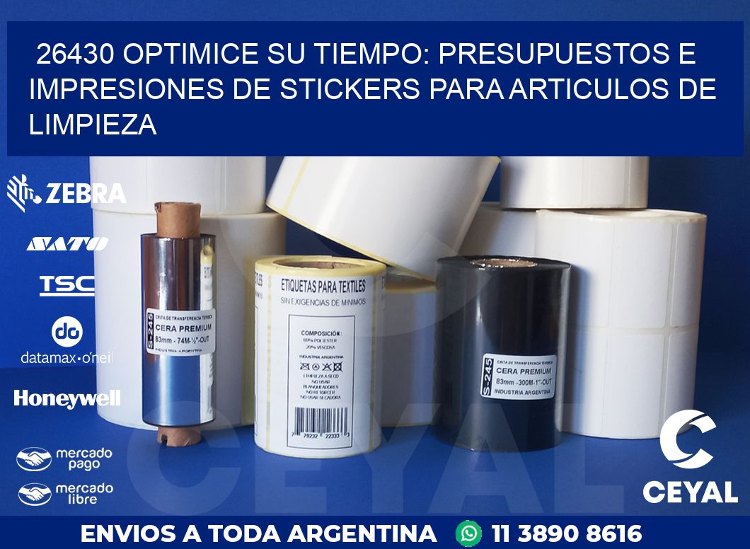 26430 OPTIMICE SU TIEMPO: PRESUPUESTOS E IMPRESIONES DE STICKERS PARA ARTICULOS DE LIMPIEZA