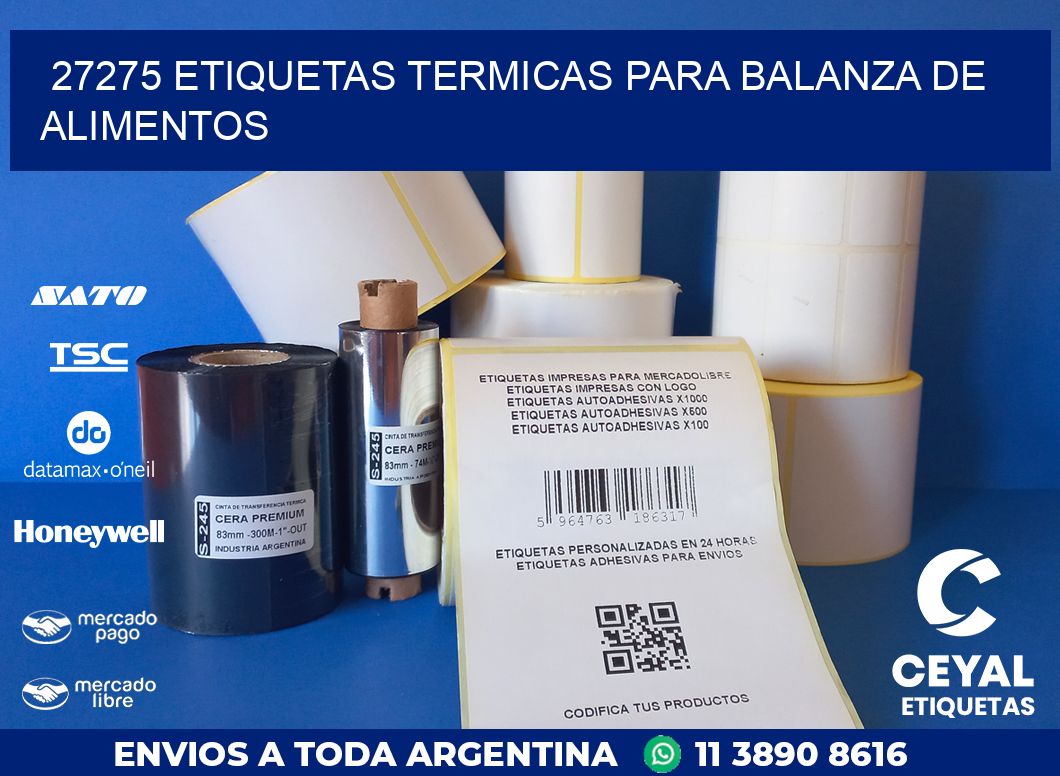 27275 ETIQUETAS TERMICAS PARA BALANZA DE ALIMENTOS
