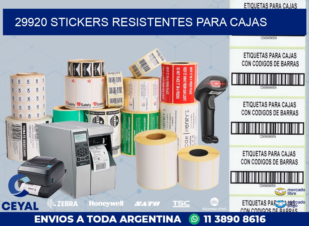 29920 STICKERS RESISTENTES PARA CAJAS
