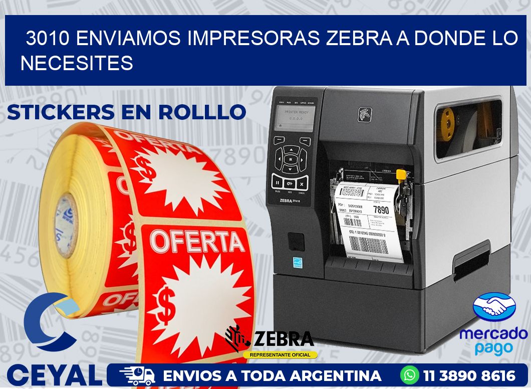3010 ENVIAMOS IMPRESORAS ZEBRA A DONDE LO NECESITES