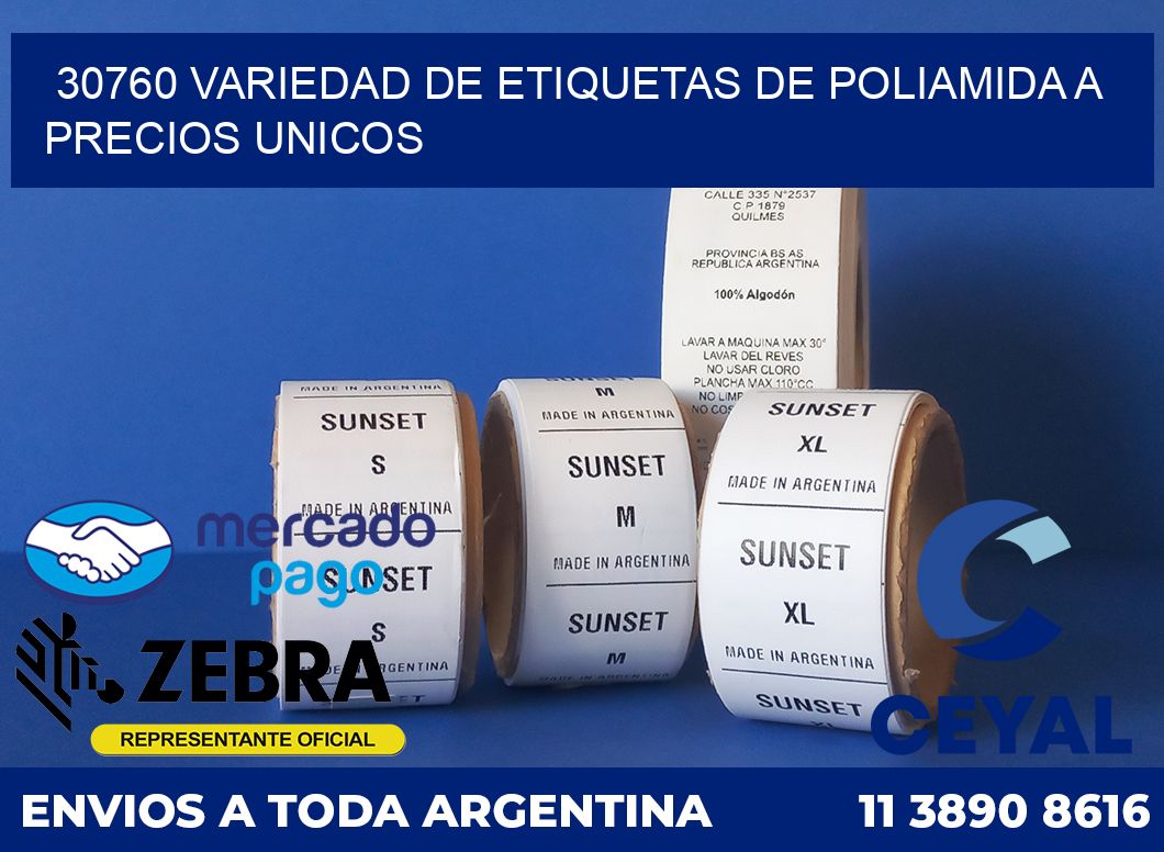 30760 VARIEDAD DE ETIQUETAS DE POLIAMIDA A PRECIOS UNICOS