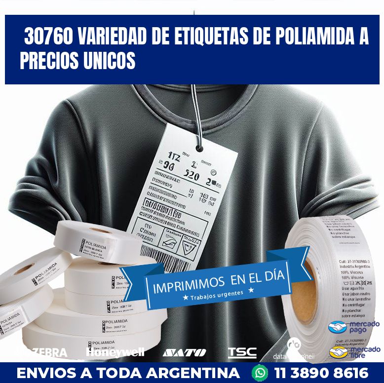 30760 VARIEDAD DE ETIQUETAS DE POLIAMIDA A PRECIOS UNICOS