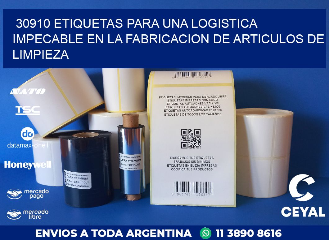 30910 ETIQUETAS PARA UNA LOGISTICA IMPECABLE EN LA FABRICACION DE ARTICULOS DE LIMPIEZA