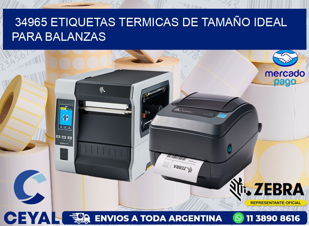 34965 ETIQUETAS TERMICAS DE TAMAÑO IDEAL PARA BALANZAS