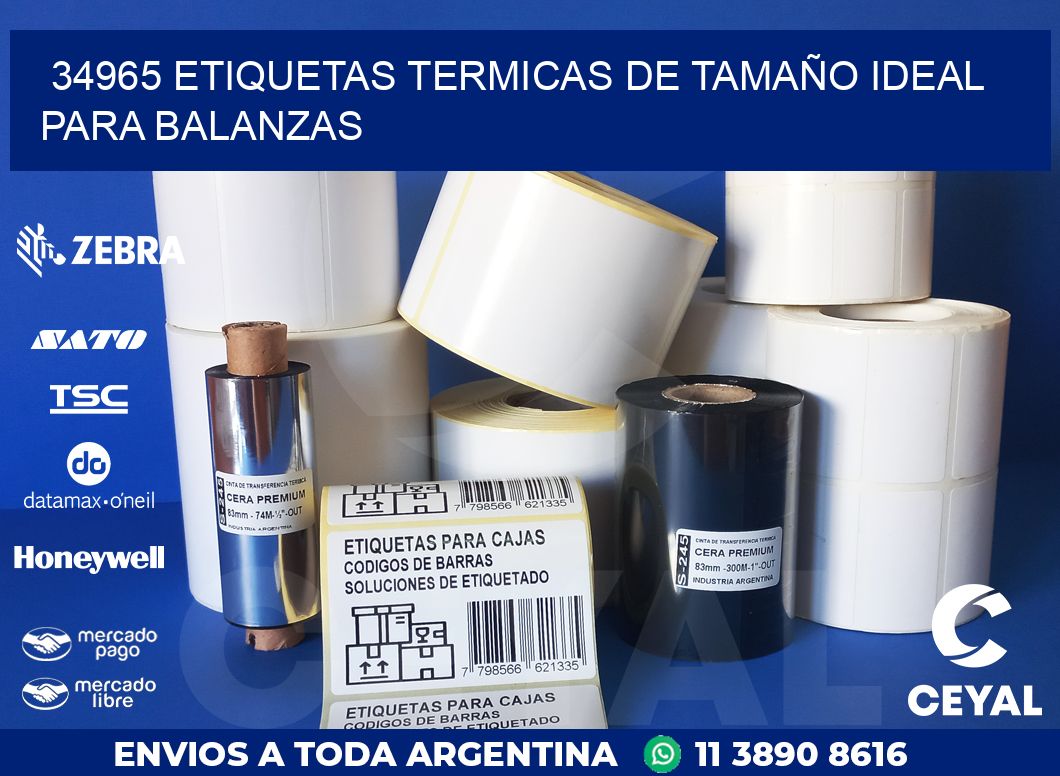 34965 ETIQUETAS TERMICAS DE TAMAÑO IDEAL PARA BALANZAS