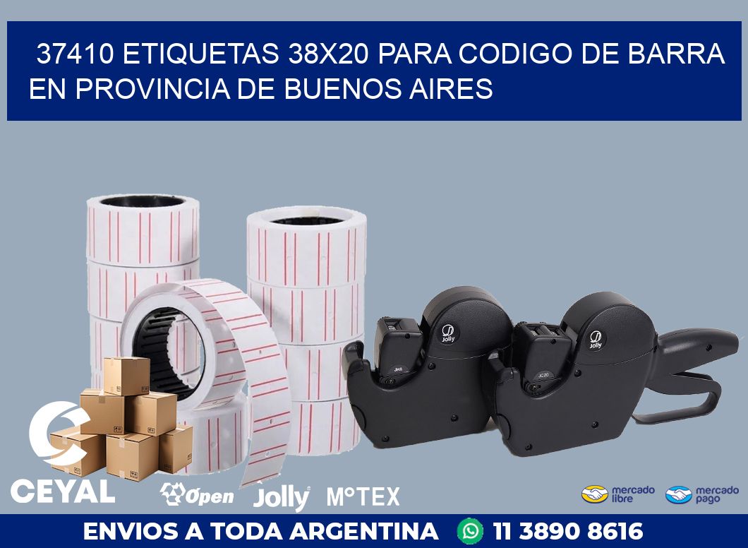 37410 ETIQUETAS 38X20 PARA CODIGO DE BARRA EN PROVINCIA DE BUENOS AIRES