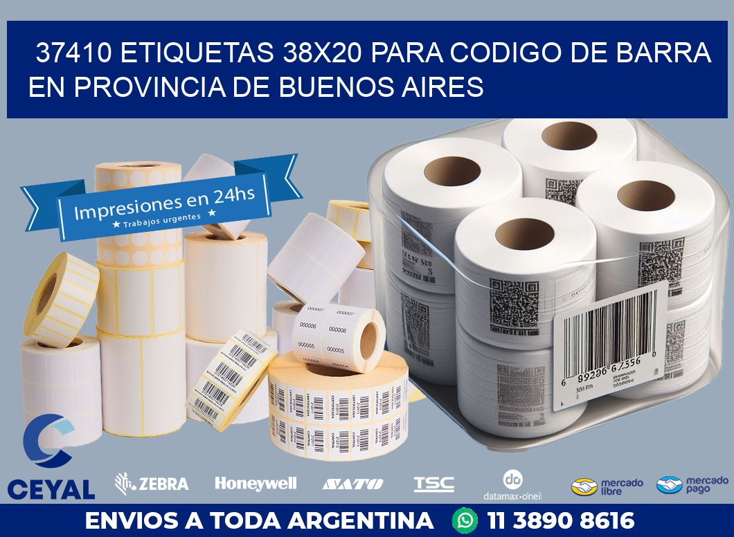 37410 ETIQUETAS 38X20 PARA CODIGO DE BARRA EN PROVINCIA DE BUENOS AIRES
