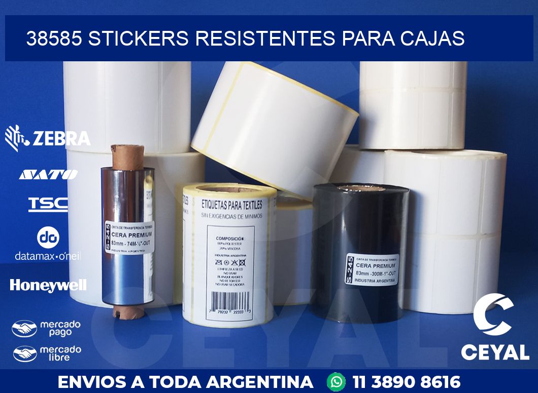38585 STICKERS RESISTENTES PARA CAJAS