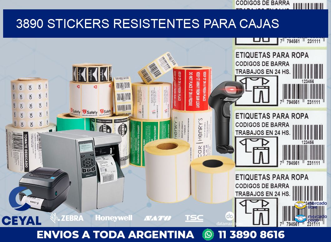 3890 STICKERS RESISTENTES PARA CAJAS