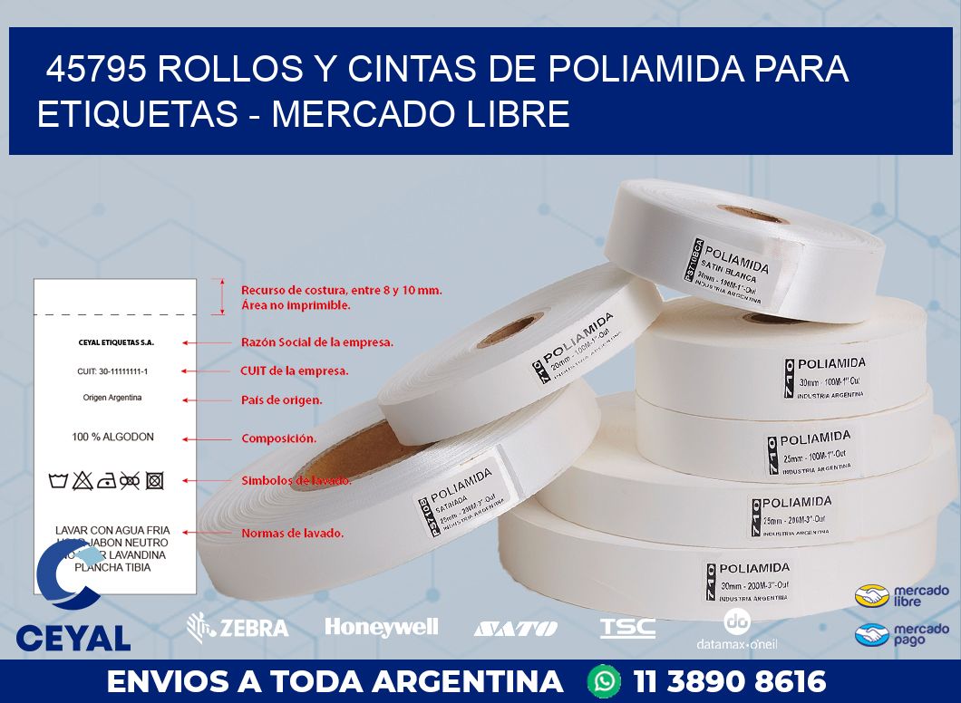 45795 ROLLOS Y CINTAS DE POLIAMIDA PARA ETIQUETAS - MERCADO LIBRE