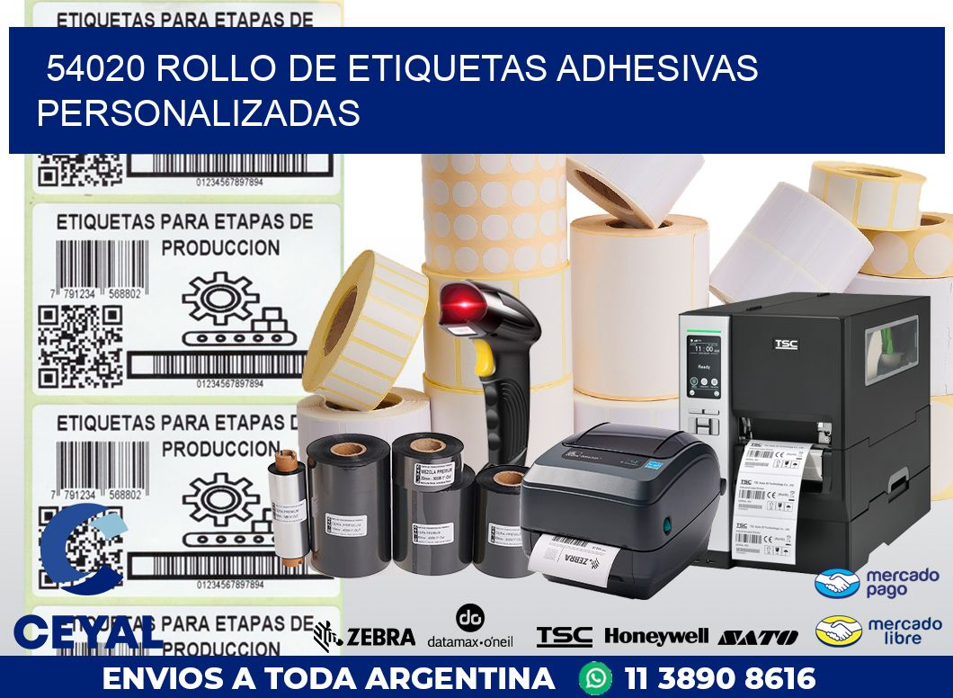 54020 ROLLO DE ETIQUETAS ADHESIVAS PERSONALIZADAS