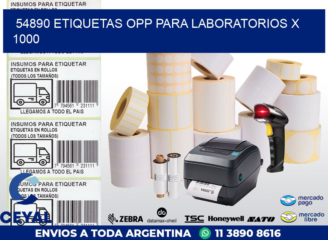 54890 ETIQUETAS OPP PARA LABORATORIOS X 1000