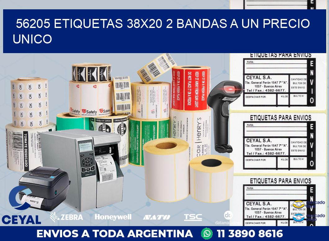 56205 ETIQUETAS 38X20 2 BANDAS A UN PRECIO UNICO